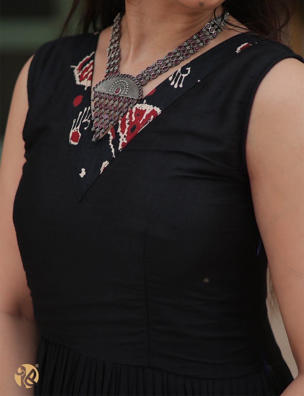 Misha New Printed Designer Pure Chinon Collar Neck Straight Kurti